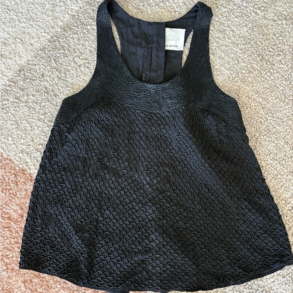 Madison Marcus Black Beaded Racerback Camisole S Festival, Date Night, Luxury